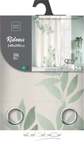 Zasłona z drukowanym motywem liści, NYMPA, 140 x 260 cm