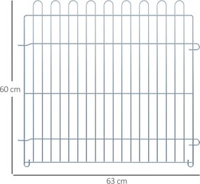 PawHut Płotek Kojec dla Szczeniąt 8 Części 63x60cm Srebrny | Aosom PL