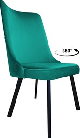 Krzesło Victor tkanina Welur noga metalowa : Kolor nogi - Czarna profil, Kolor tkaniny - VELVET - MG20, Typ siedziska - Siedzisko obrotowe 360°