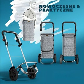 Torba na zakupy na kółkach EASY, 50l, szara Monzana