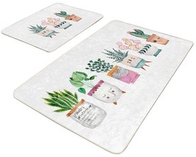 Białe aksamitne dywaniki łazienkowe zestaw 2 szt. 60x100 cm Succulent – Mila Home