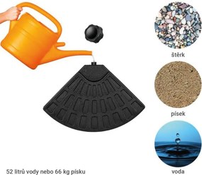 STILISTA Stojak na parasole 48 x 48 x 7,5 cm, czarny