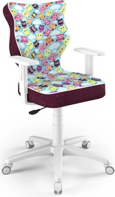 Krzesło obrotowe dla młodzieży Duo White rozmiar 6 (159-188 cm) z wzorami