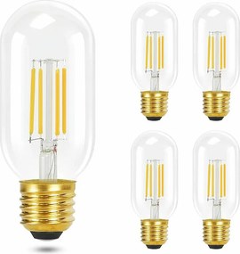 NETTLIFE Zestaw 4 żarówek LED E27 Ciepła biel Vintage Żarówki LED T45 4W 2700K Lampa energooszczędna Retro Edison Style Żarnik szklany