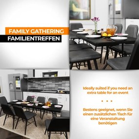 Jago Stół składany 183 cm dla 8 osób - czarny