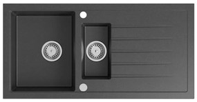 Sapho - Zlew kuchenny 100x50 cm granit/czarny