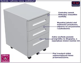 Szary zamykany kontenerek na kółkach - Cebo 4X