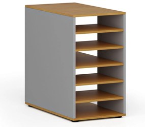 Szafka z półkami do biurka PRIMO GRAY, prawa, szary/buk