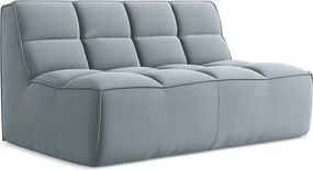 Modułowa sofa 2-osobowa - z tkaniny welwetowej - jasny niebieski - KALAI