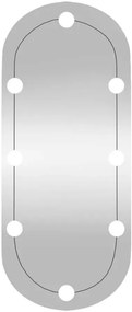 Nowoczesne srebrne lustro z oświetleniem LED 30x70 cm D6-R47