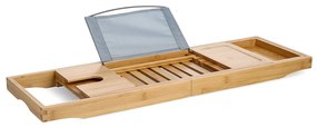 Półka na wannę, bambusowa z podstawką na książkę, 70 cm
