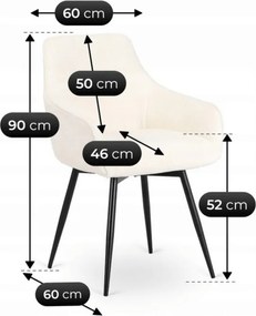 Krzesło Tapicerowane Obrotowe do Salonu LARISA Kremowe Nowoczesne