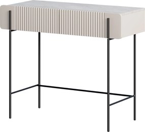 Toaletka Malmi 100 cm z szufladami - kaszmir / crema bianca / czarne nóżki