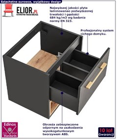 Podwieszana szafka łazienkowa z umywalką - Ketris 2S 60 cm