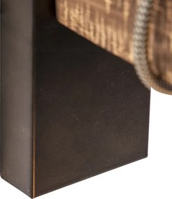 Inteligentny industrialny kinkiet czarny z drewnem z WiFi G95 - Gallow