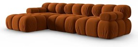 Pomarańczowa aksamitna sofa 285 cm Bellis – Micadoni Home