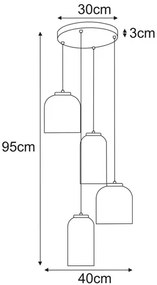 Wisząca lampa grafitowo-beżowa H0-N53