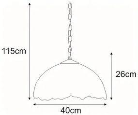 Szklana lampa wisząca z witrażowym kloszem - S998-Vanta