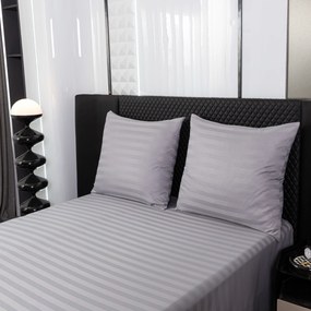 PrzytulneMieszkanie.pl PrzytulneMieszkanie.pl Hotelowa pościel z mikrowłókna JASMINE jasnoszara - pasek 2 cm, hotelowa kieszeń Rozmiar pościeli: 2 szt 70 x 90 cm | 200 x 220 cm