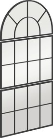 HOMCOM Lustrzany Panel ścienny, Lustra Okienne, Trzyczęściowe, z Metalową Ramą, 76 x 53 cm, Czarny