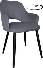 Krzesło Milano tkanina Welur noga metalowa : Kolor nogi - Czarna stożek, Kolor tkaniny - VELVET - BL14, Typ siedziska - Siedzisko obrotowe 360°
