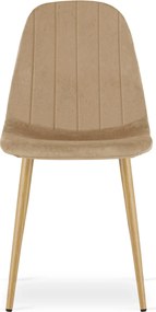 Brązowe welurowe krzesło metalowe N8-N82