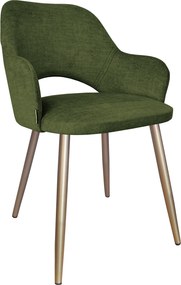 Krzesło Milano tkanina VOGUE noga metalowa elegancki komfort wnętrza : Kolor nogi - Złota stożek, Kolor tkaniny - VOGUE - VOGUE 11, Typ siedziska - Siedzisko stałe