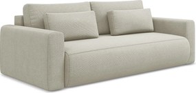 Kanapa 3-osobowa z funkcją spania - z tkaniny strukturalnej - jasny beż - KAPUA