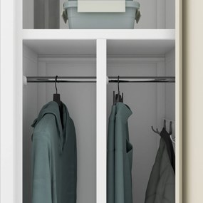 Szafka ubraniowa BHP biała/ dąb sonoma: czterokomorowa Eco Design KACPER, 800 x 1800 x 500 mm