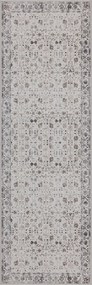 Dywan vintage INKA Floral z Efektem Postarzenia Kremowy 80 cm x 250 cm