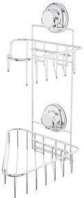 Narożna samoprzylepna metalowa półka łazienkowa w kolorze srebra Bestlock Bath – Compactor