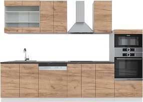 Aneks kuchenny gold power dąb/biały 300x46x81.6 fame-line