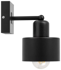 Czarny kinkiet LED WD-SC10x10SC jednopunktowy z litego drewna