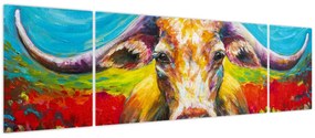 Obraz - Malowana krowa (170x50 cm)