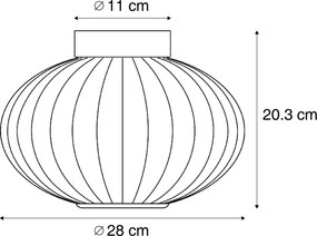 Designerska lampa sufitowa czarna 28 cm z fioletowym szkłem z LED z 3-stopniową regulacją - Margherite