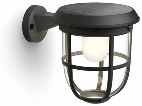 Philips Radii UltraEfficient Solarna lampa ścienna zewnętrzna LED 1,3 W 3000 K, czarny