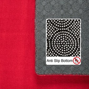 Dywan pluszowy Sky czerwony antypoślizgowy do prania 200 cm x 200 cm koło