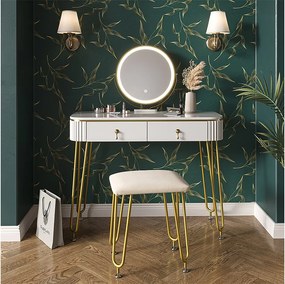 Stół do toalety biały wysoki połysk 100x40x126 grace