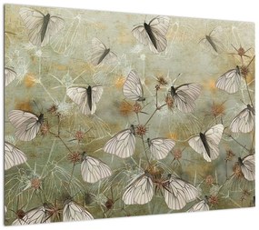 Obraz na szkle - Vintage motyle (70x50 cm)