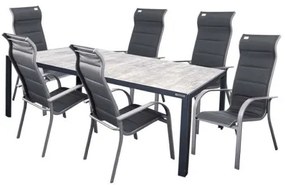 BERGAMO MIAMI szary - aluminiowy zestaw sof 6+1