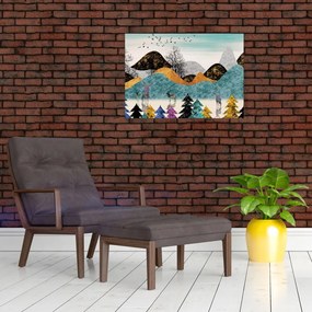 Obraz na szkle graficzny z jeleniem (70x50 cm)