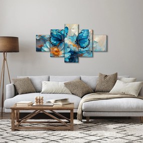 Obraz - Niebieskie motyle (125x70 cm)