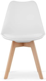 Zestaw do jadalni 1+4, stół KAMI 80x80 biały + krzesło BALI MARK biały