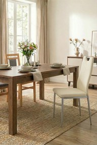 Kremowe metalowe krzesło tapicerowane E1-Z08