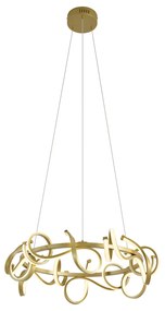 Designerska lampa wisząca złota okrągła z 3-stopniowym ściemnianiem - Krisscross Nowoczesny Oswietlenie wewnetrzne