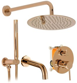 Zestaw wannowo-prysznicowy podtynkowy Rea Lungo Miedź + BOX