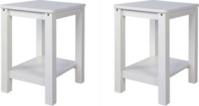 Zestaw stołków drewnianych 30x32x47 cm biały