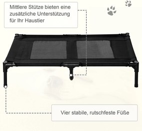 PawHut Lezak dla psow na zewnatrz sofa dla zwierzat miejsce do spania wygodne i trwale szare i czarne | Aosom PL
