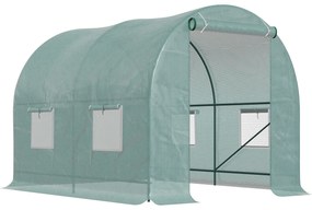 Outsunny Szklarnia Foliowa Ogrodowa Wysoka Jakość Stabilna Konstrukcja 245x200x198cm Zielona | Aosom PL