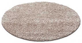 Dywan shaggy Beżowy 200 cm x 200 cm koło